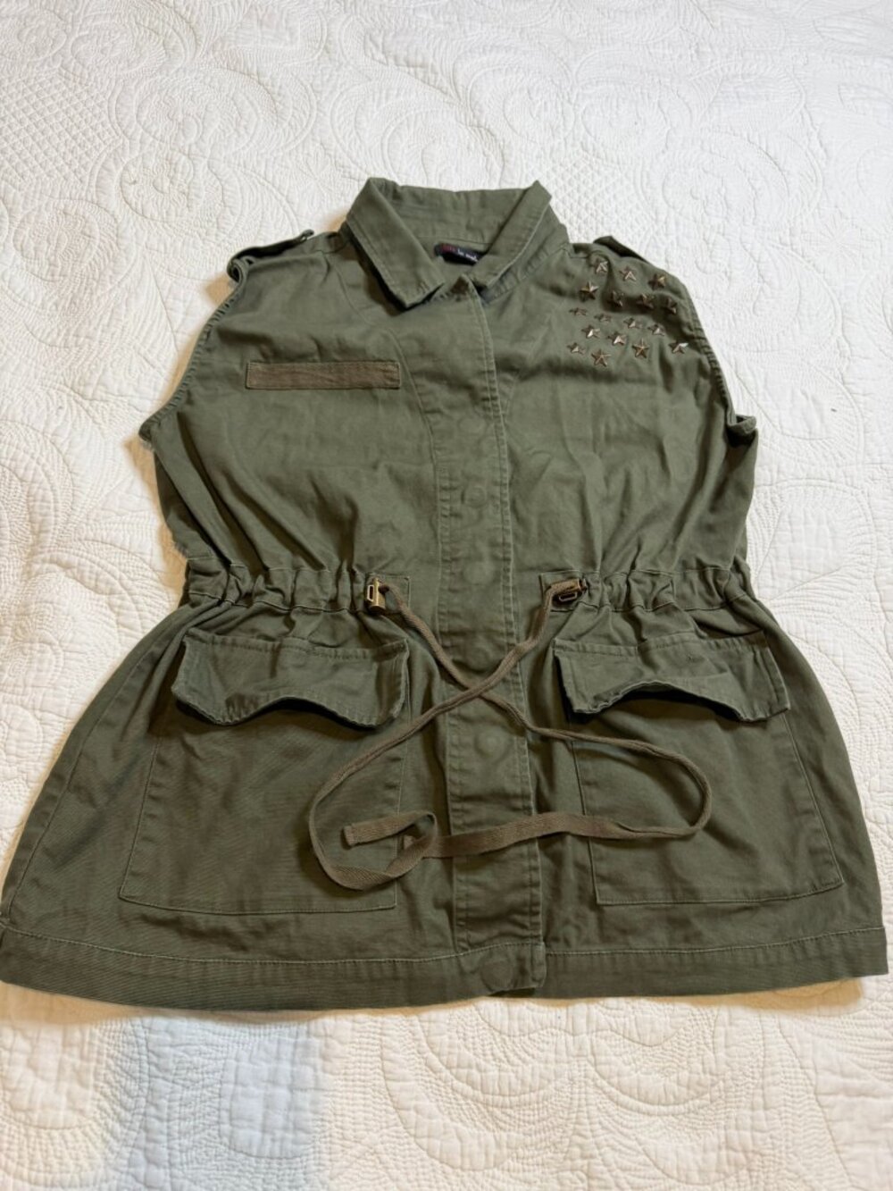 Fire Los Angeles Olive Studded Utility Vest